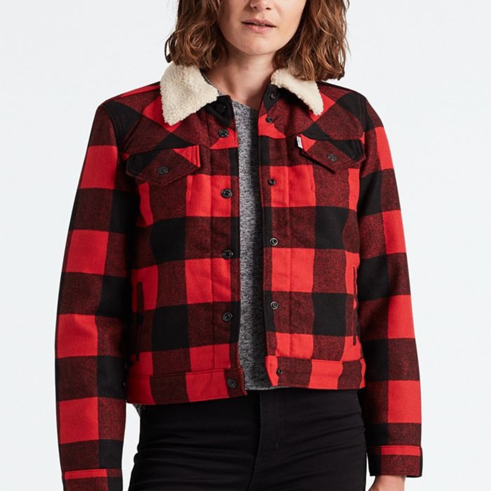 Levi's Boyfriend Trucker Serpa Plaid Jacket